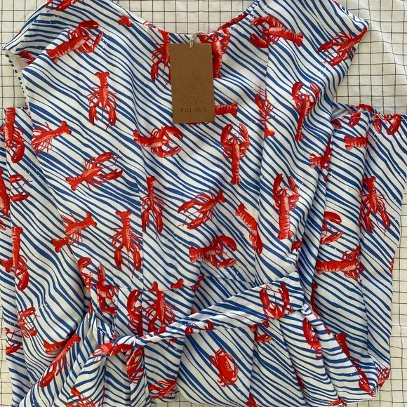 NWT ~ Palava "Beatrice" Lobster Print Dress ~ Size 10 - Picture 2 of 7